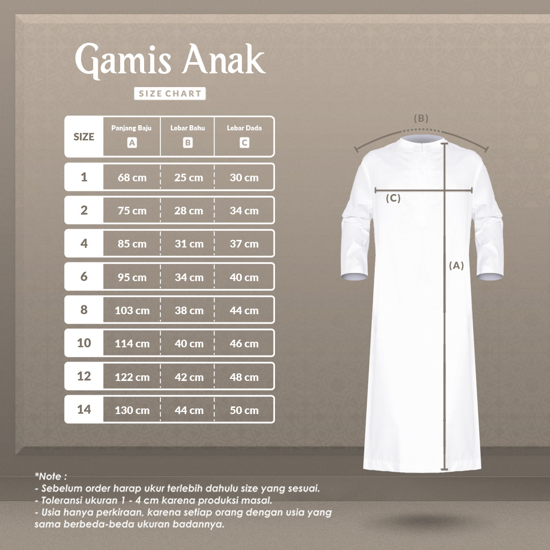 Gamis Ahmad Anak Warna Peanut