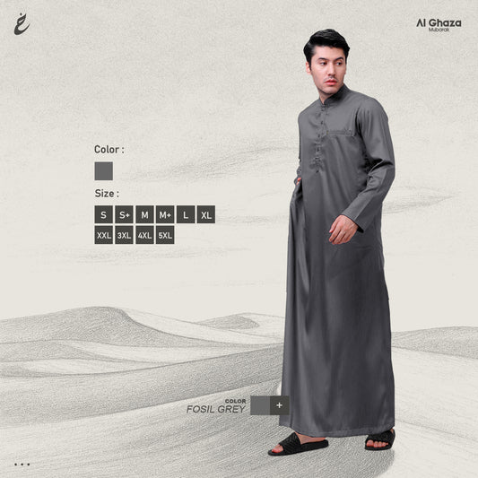 Gamis Ahmad Warna Fossil Grey