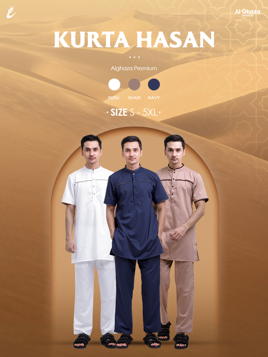 Kurta Hasan Lengan Pendek Dewasa