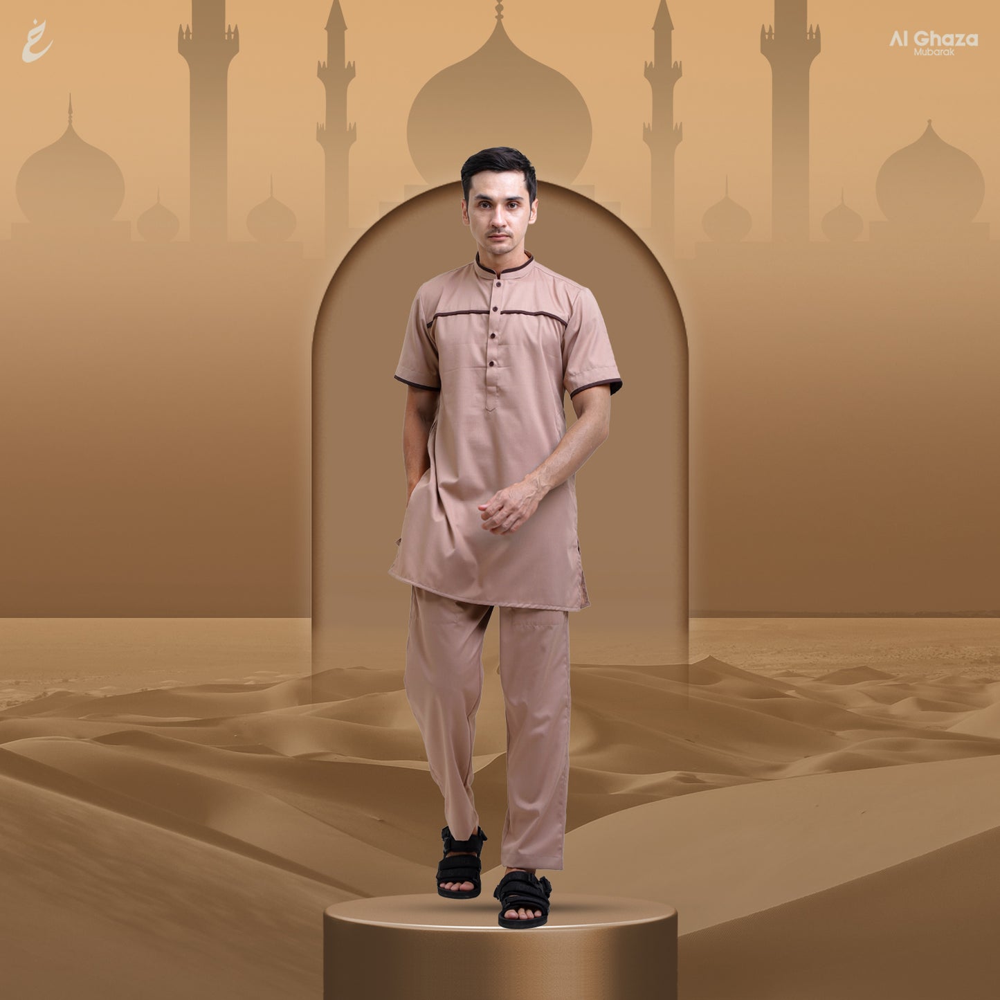 Kurta Hasan Lengan Pendek Dewasa