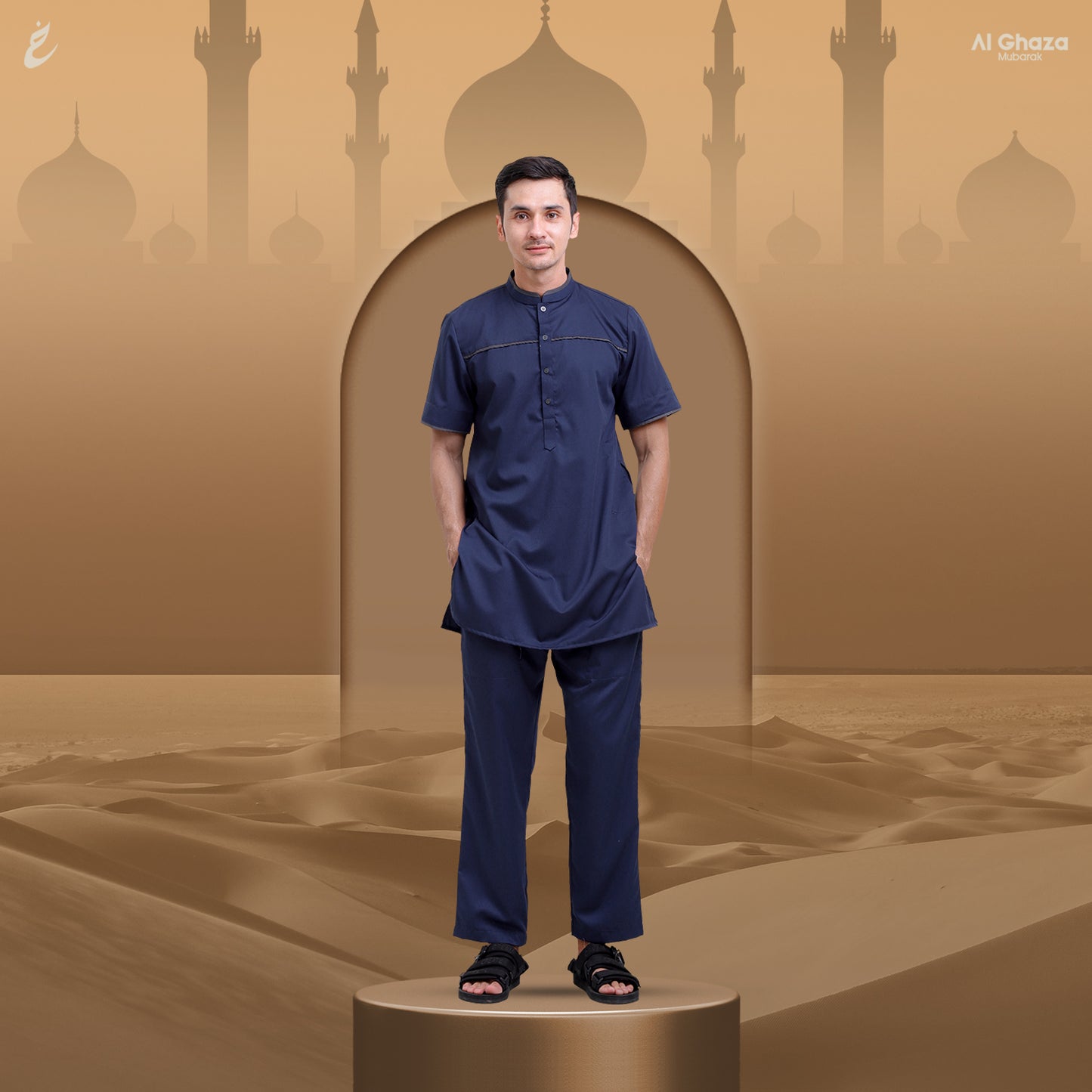 Kurta Hasan Lengan Pendek Dewasa