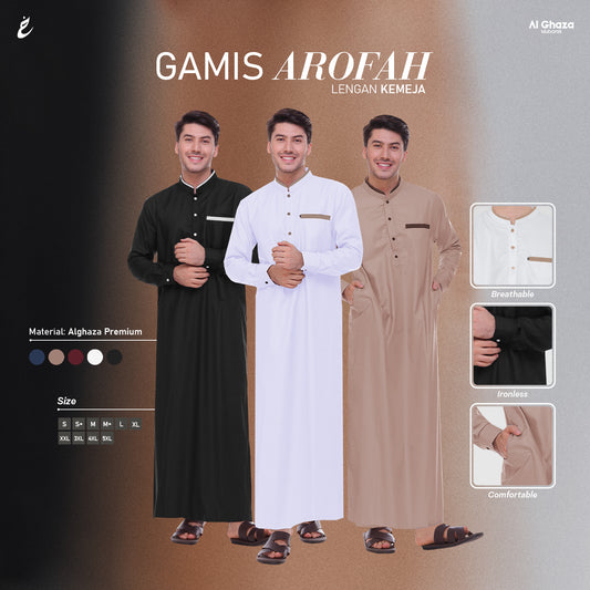 Gamis Arofah Lengan Kemeja Dewasa