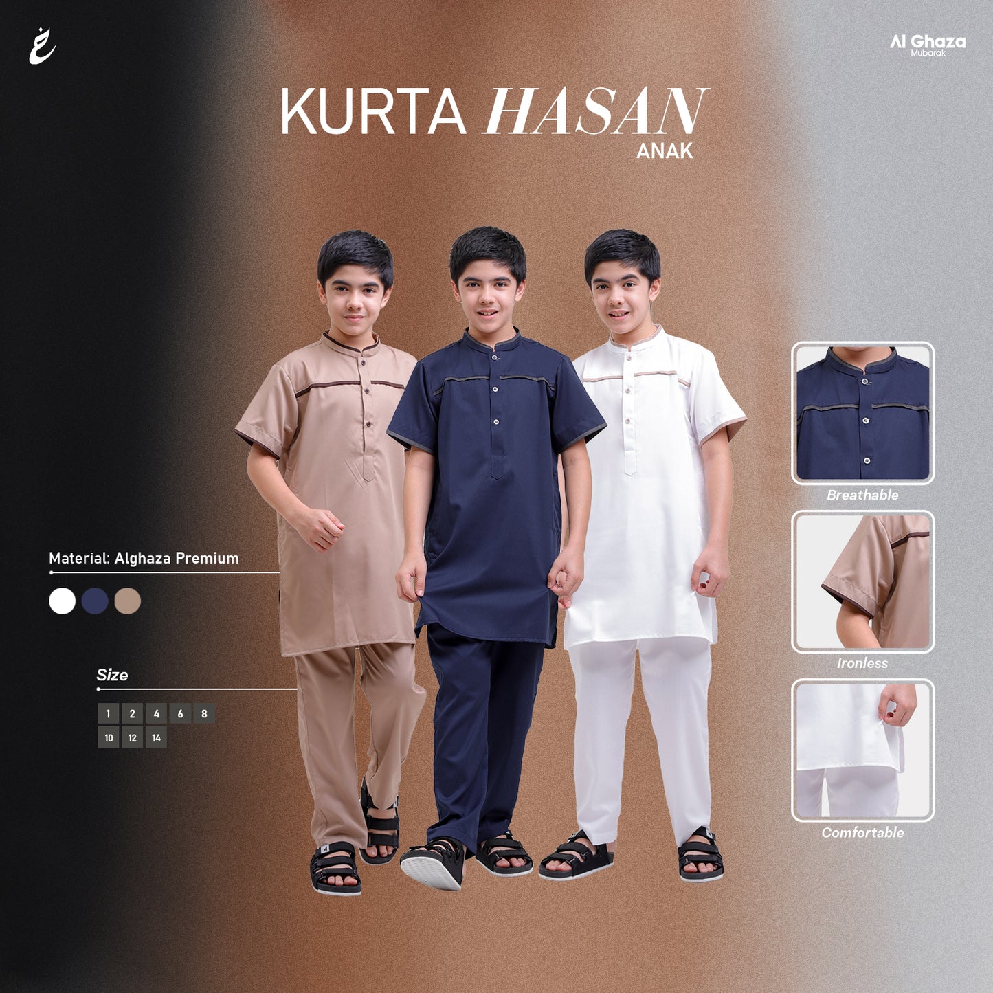 Kurta Hasan Lengan Pendek Anak