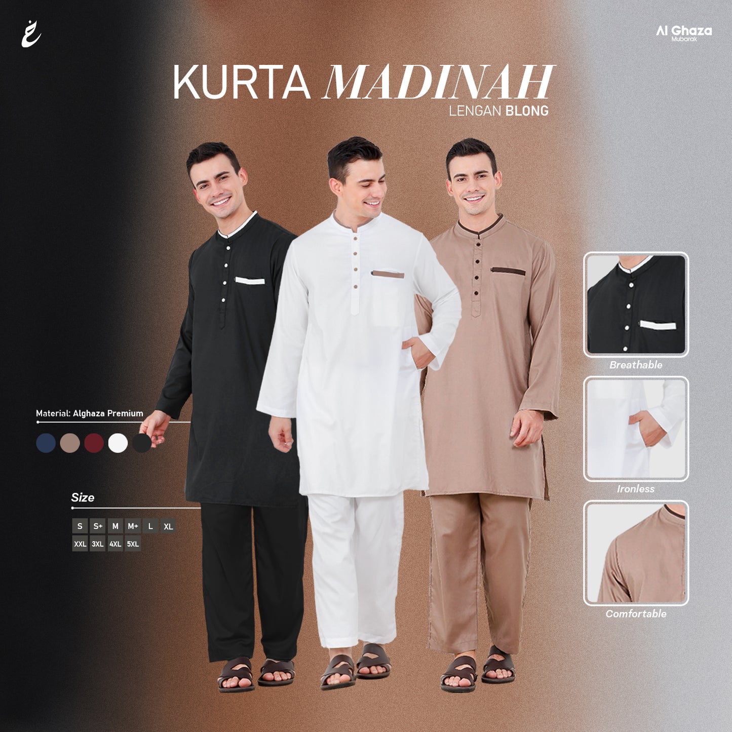 Kurta Madinah Lengan Blong Dewasa