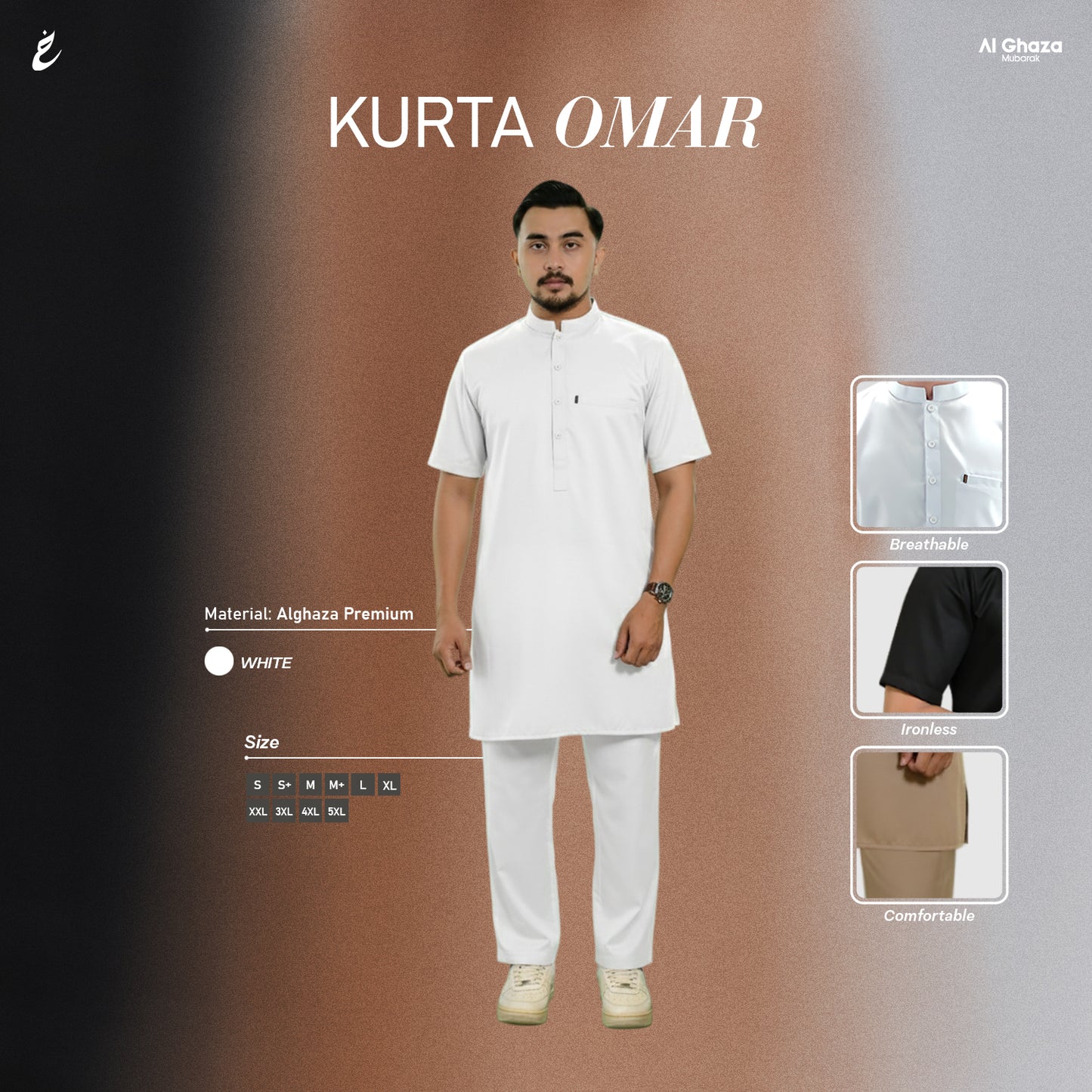 Kurta Omar Dewasa Lengan Pendek
