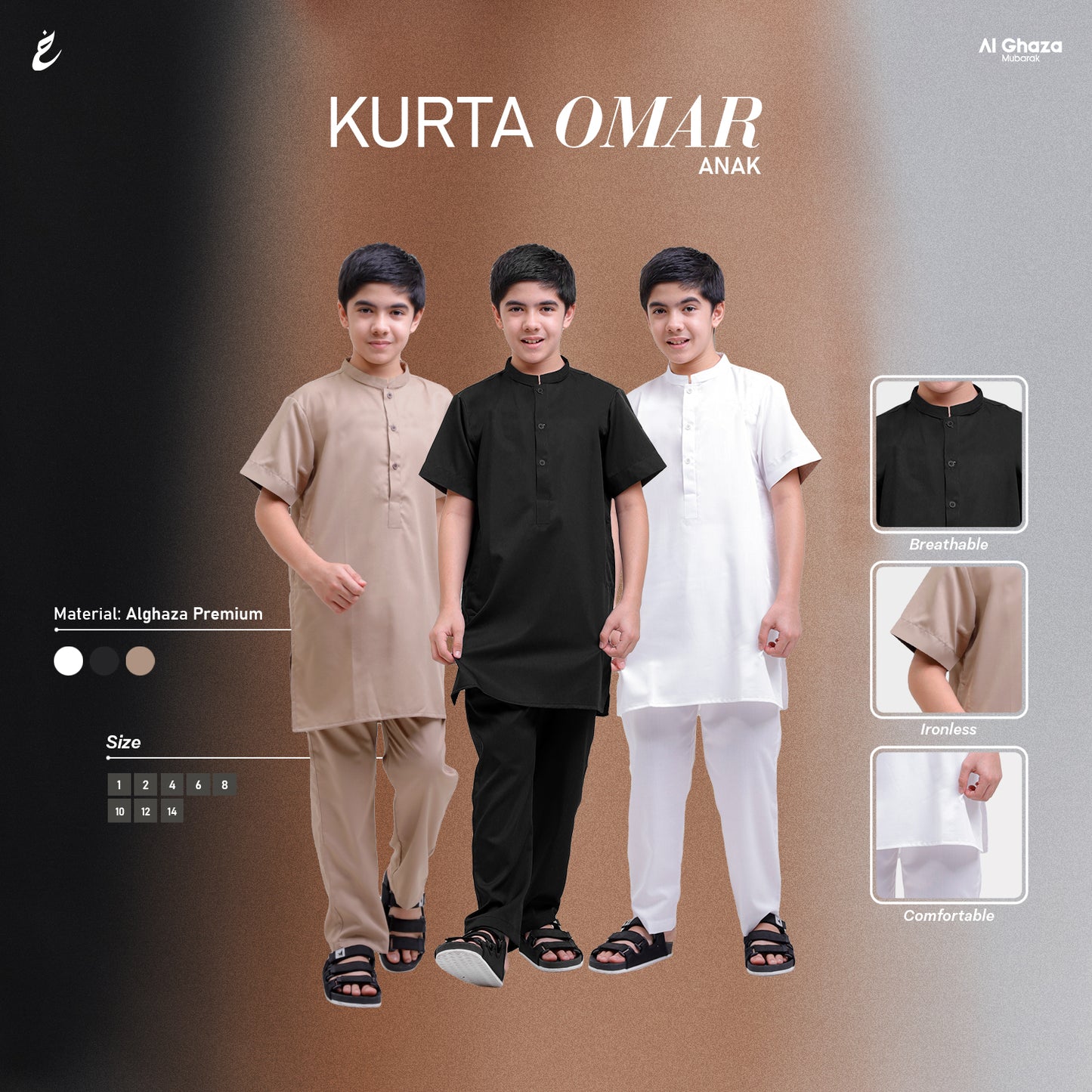 Kurta Omar Anak Lengan Pendek