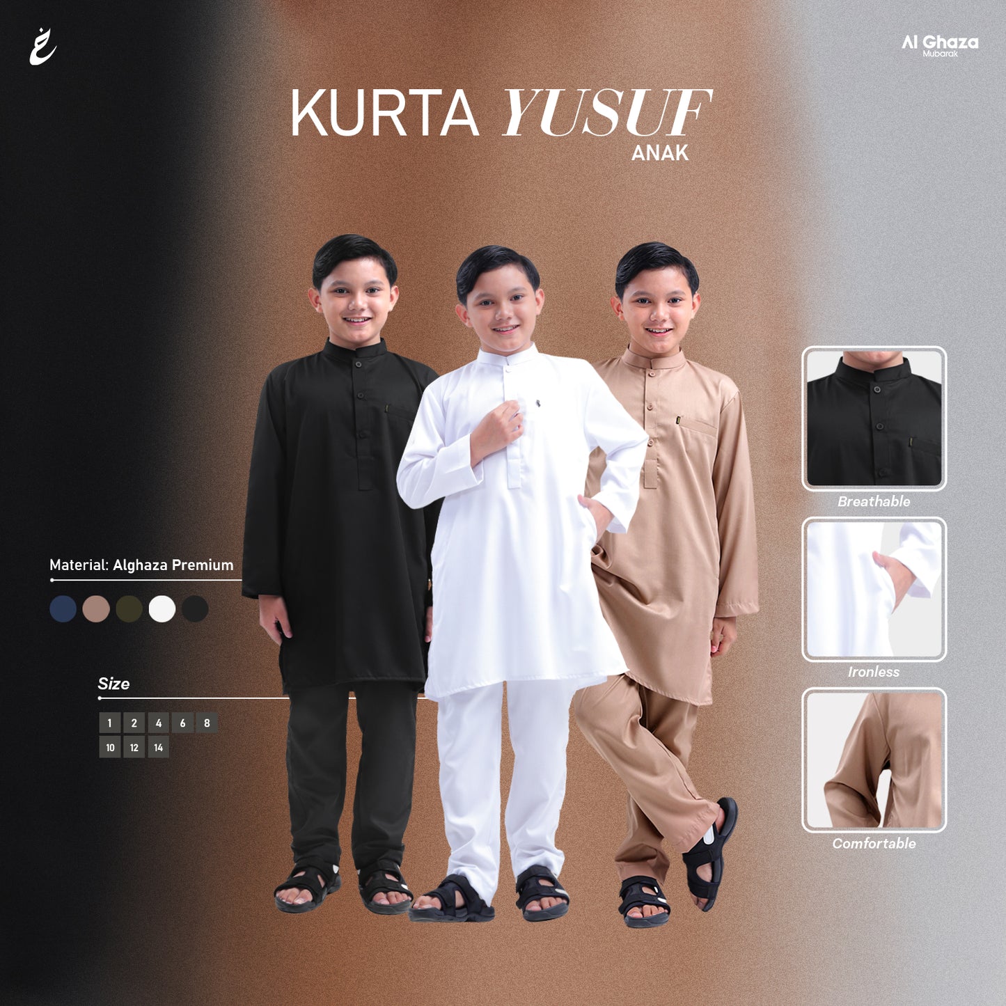 Setelan Kurta Yusuf Anak