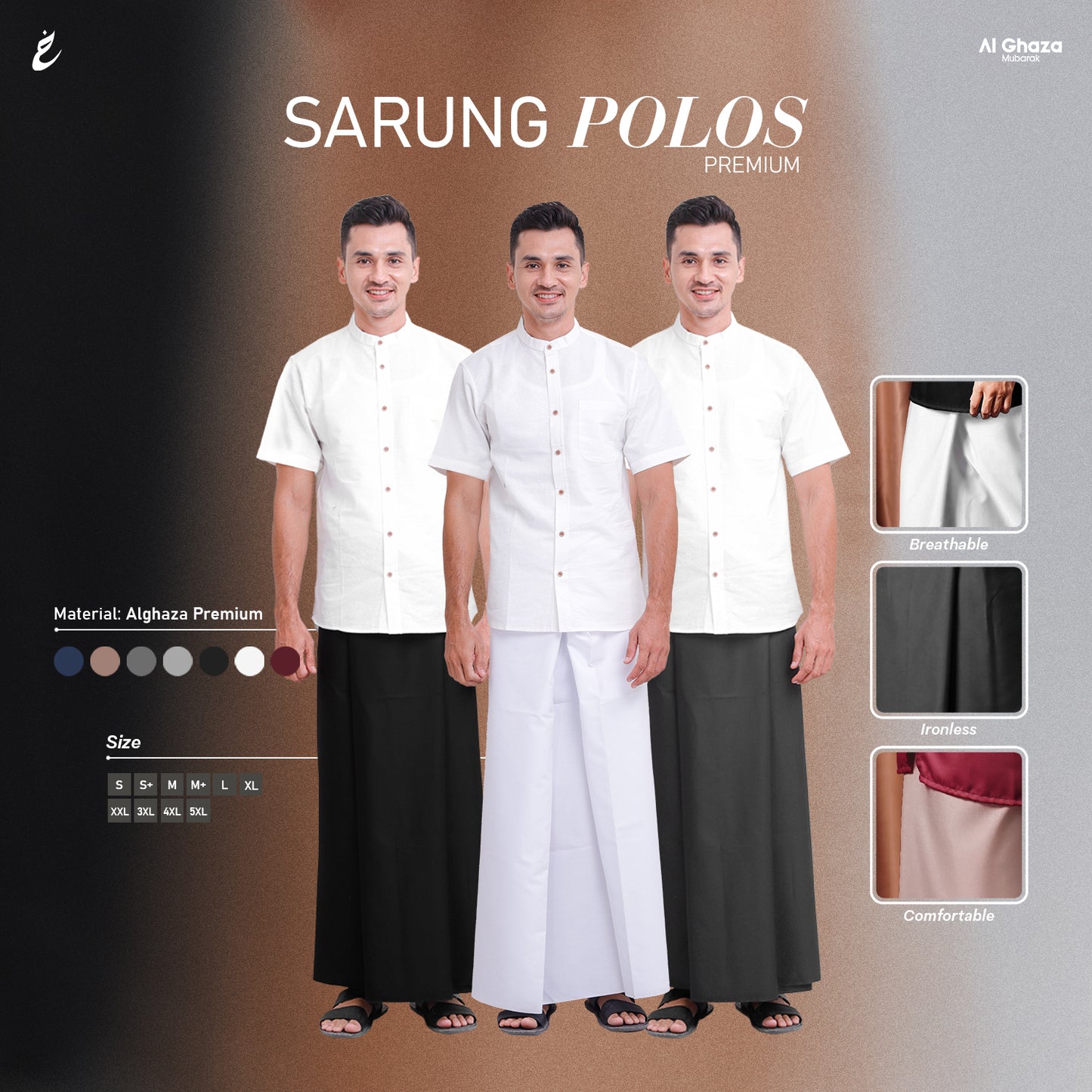 Sarung Polos Pria Premium