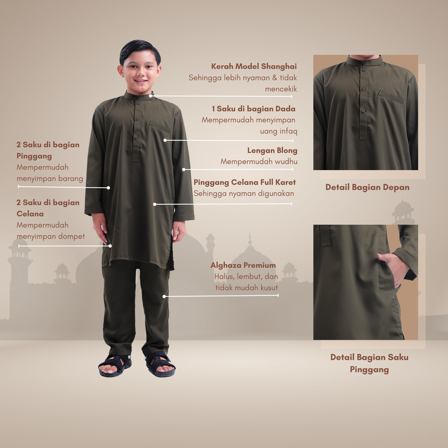 Setelan Kurta Yusuf Anak