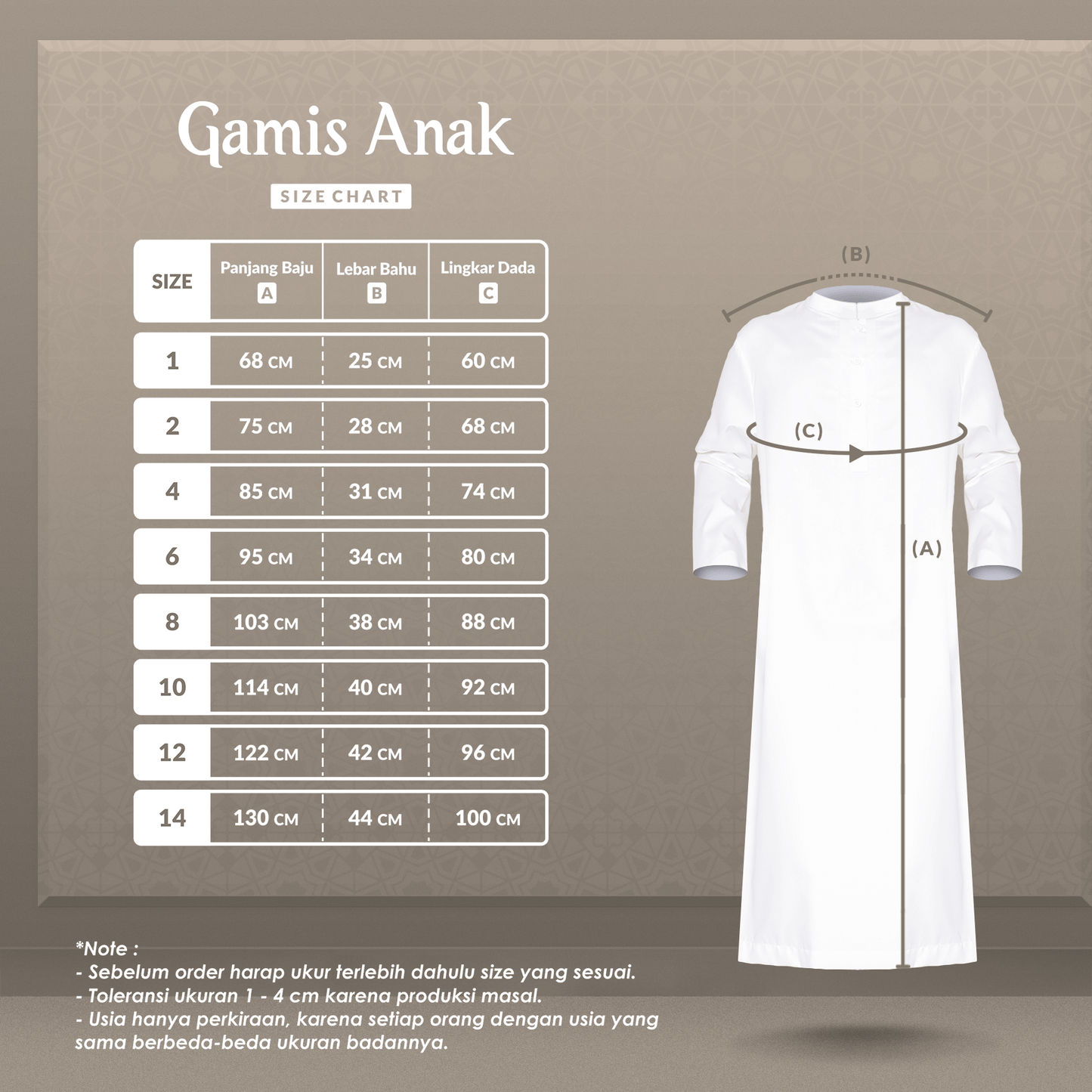 Gamis Arofah Anak